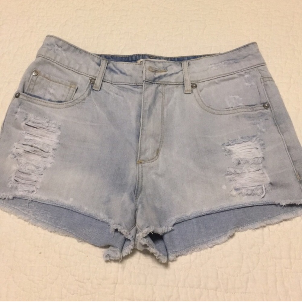 5/$25 Garage Distressed High Waisted Denim Shorts